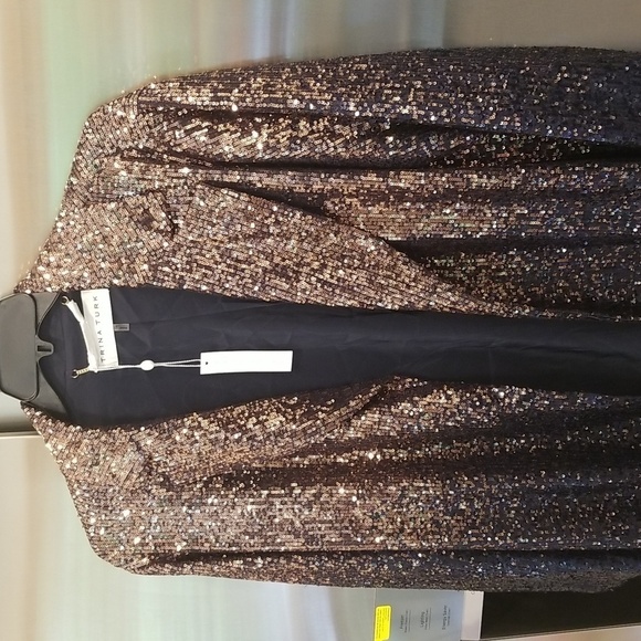 💕TRINA TURK💕 Pisces Jacket ~ Supernova Sequin Moonstone/Midnight Ombre XL NWT - Picture 12 of 16